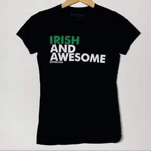 EUC DPCTED “Irish and Awesome” black baby tee‎